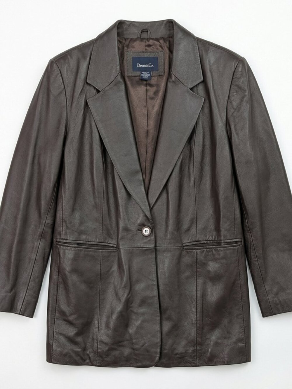 Stunning Dark Coffee Brown 1XL 100% Genuine Leather Blazer